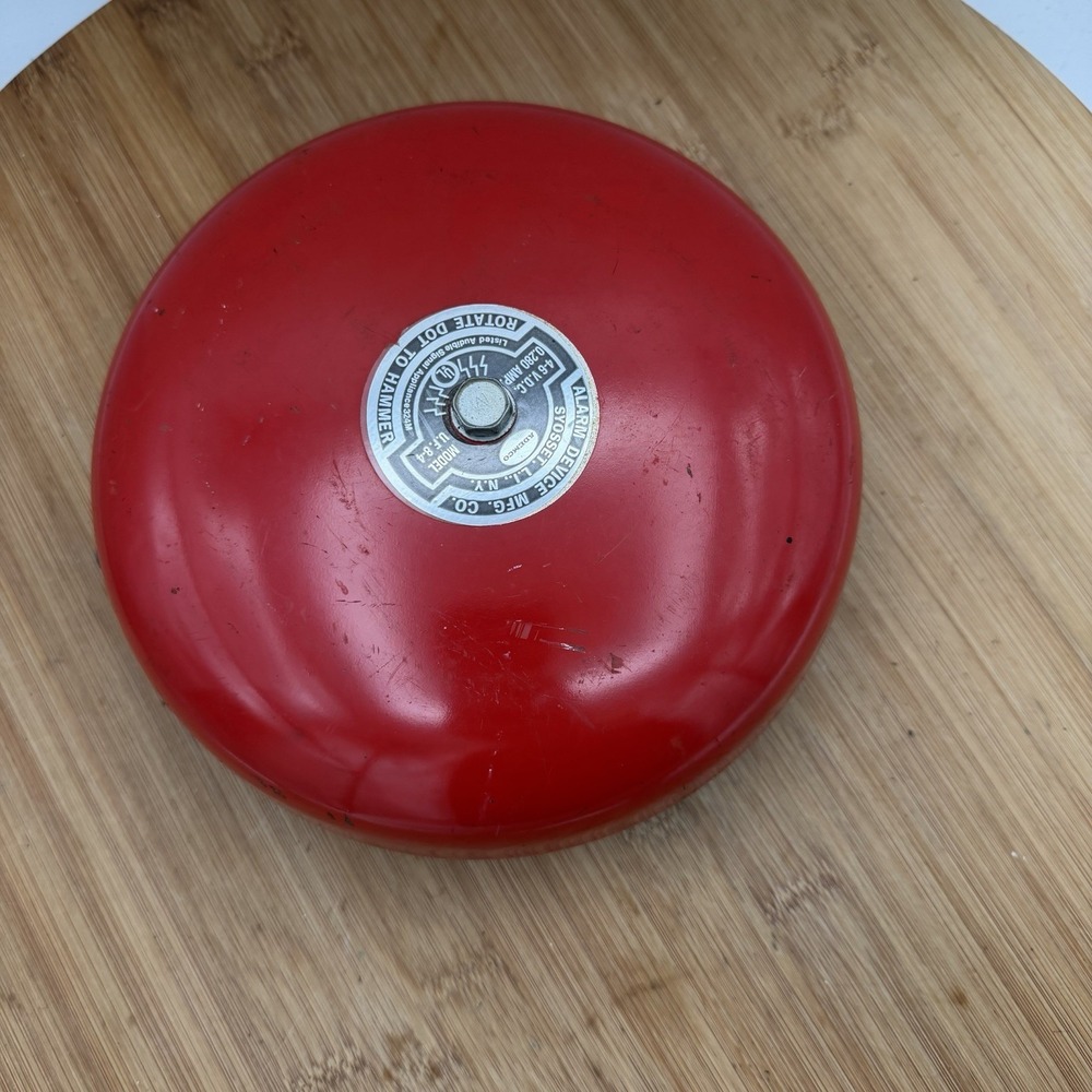 ADEMCO Alarm‎ Bell 7" Vintage Red Syossett LI NY Model UF 8-4 Not Tested